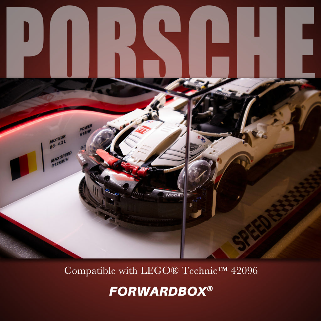 FORWARDBOX LEGO ® Technic Light-Up Display Case Compatible with Porsche 911RSR (Set No. 42096)