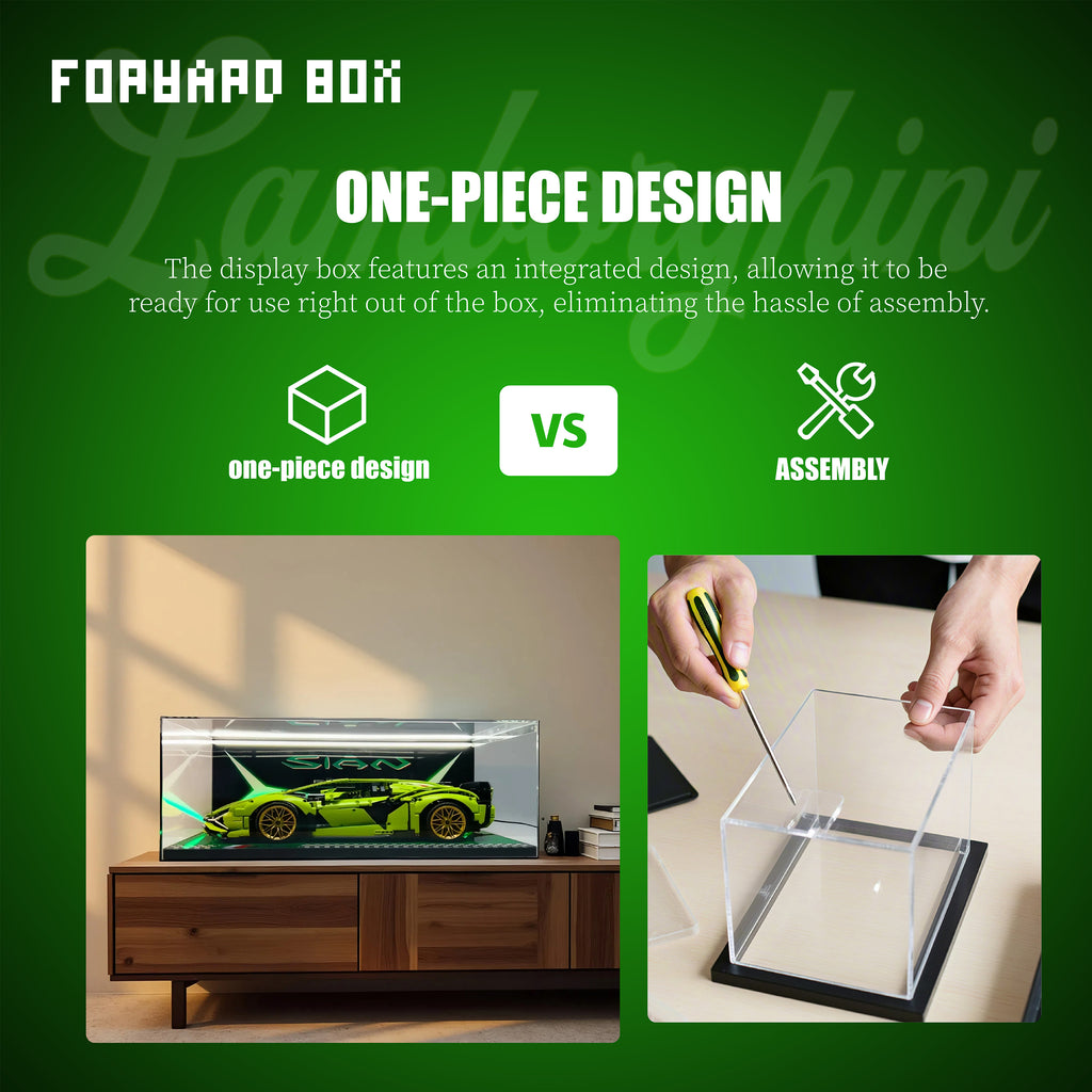 FORWARDBOX LEGO ® Technic Light-Up Display Case Compatible with Lamborghini SIAN (Set No. 42115)