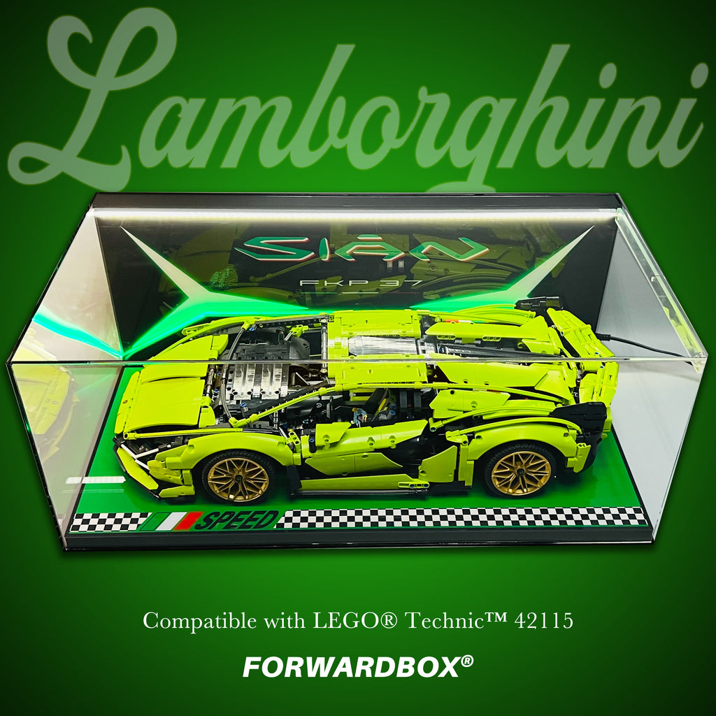 FORWARDBOX LEGO ® Technic Light-Up Display Case Compatible with Lamborghini SIAN (Set No. 42115)
