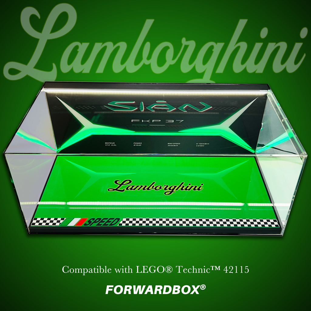 FORWARDBOX LEGO ® Technic Light-Up Display Case Compatible with Lamborghini SIAN (Set No. 42115)