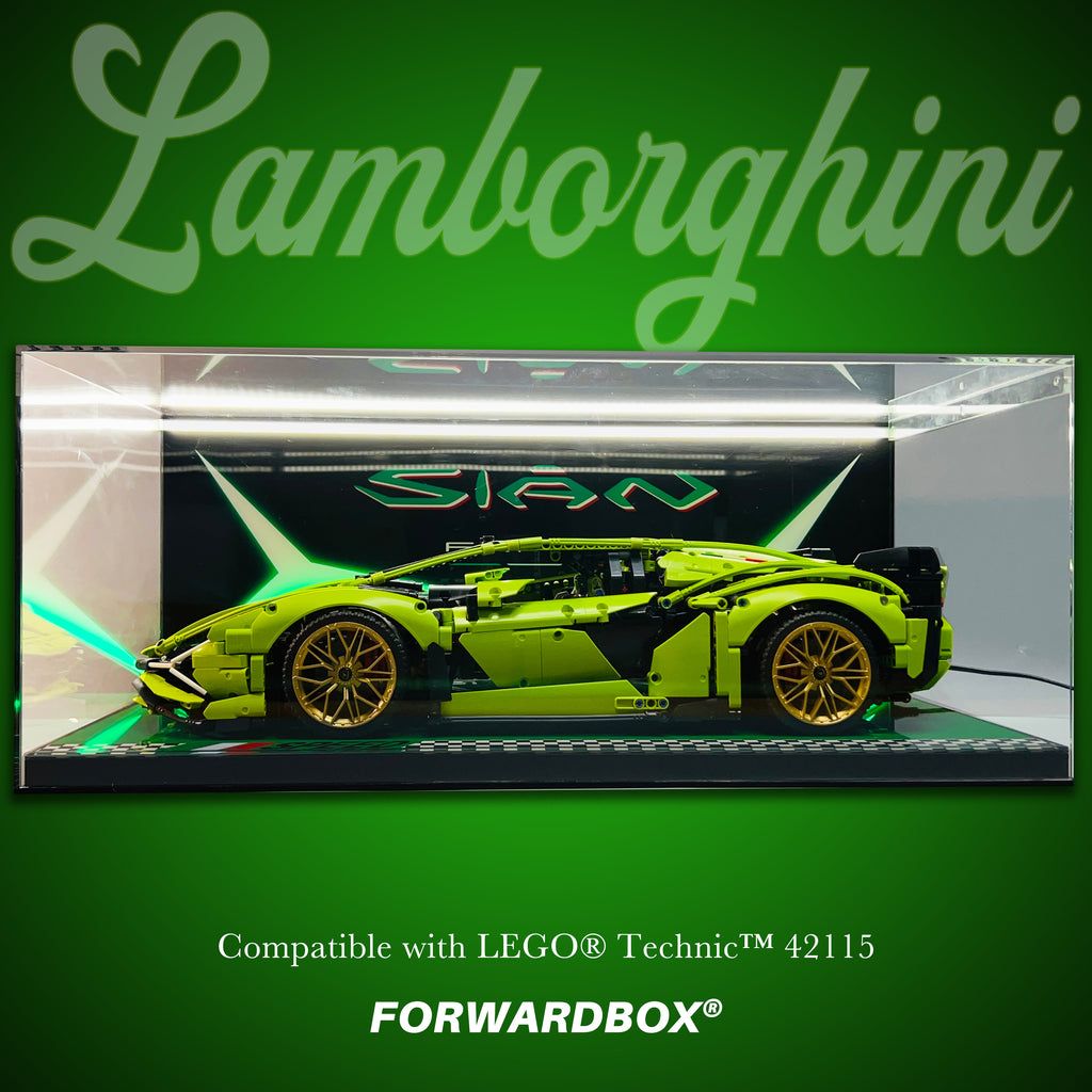 FORWARDBOX LEGO ® Technic Light-Up Display Case Compatible with Lamborghini SIAN (Set No. 42115)