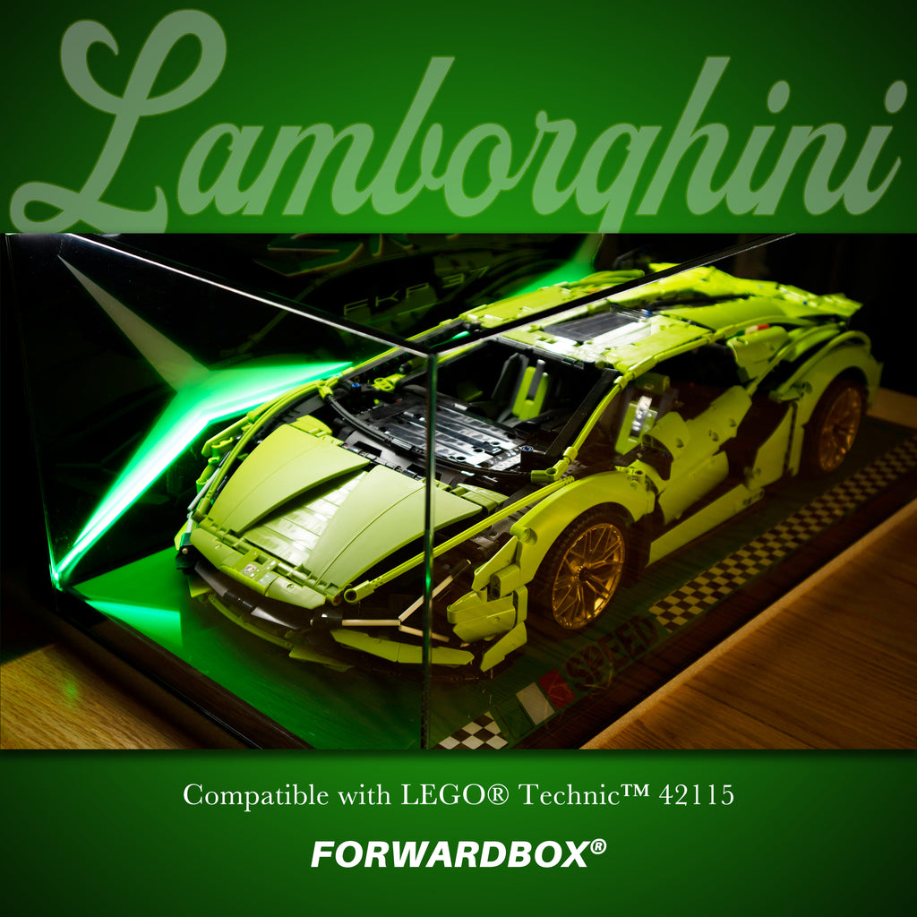 FORWARDBOX LEGO ® Technic Light-Up Display Case Compatible with Lamborghini SIAN (Set No. 42115)