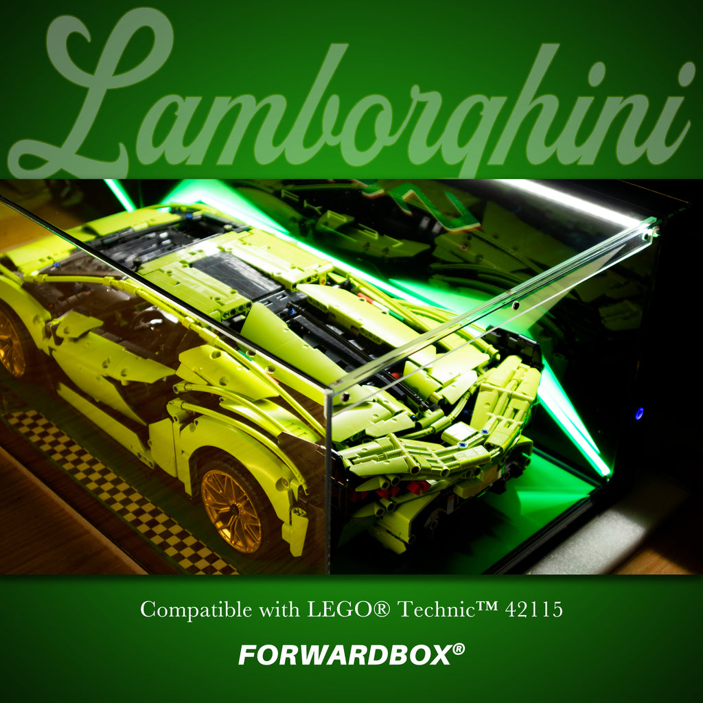 FORWARDBOX LEGO ® Technic Light-Up Display Case Compatible with Lamborghini SIAN (Set No. 42115)