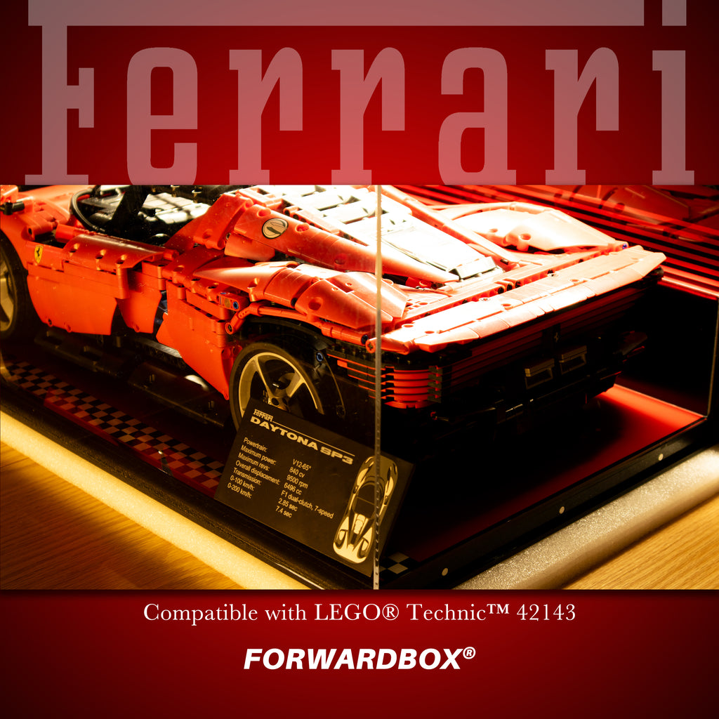 FORWARDBOX LEGO ® Technic Light-Up Display Case Compatible with Ferrari sp3(Set No. 42143)
