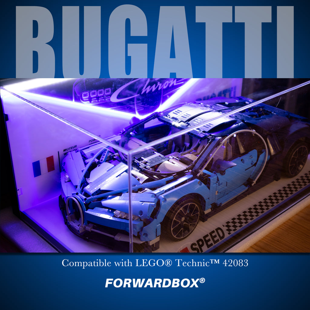 FORWARDBOX LEGO ® Technic Light-Up Display Case Compatible with BUGATTI Chiron (Set No. 42083)