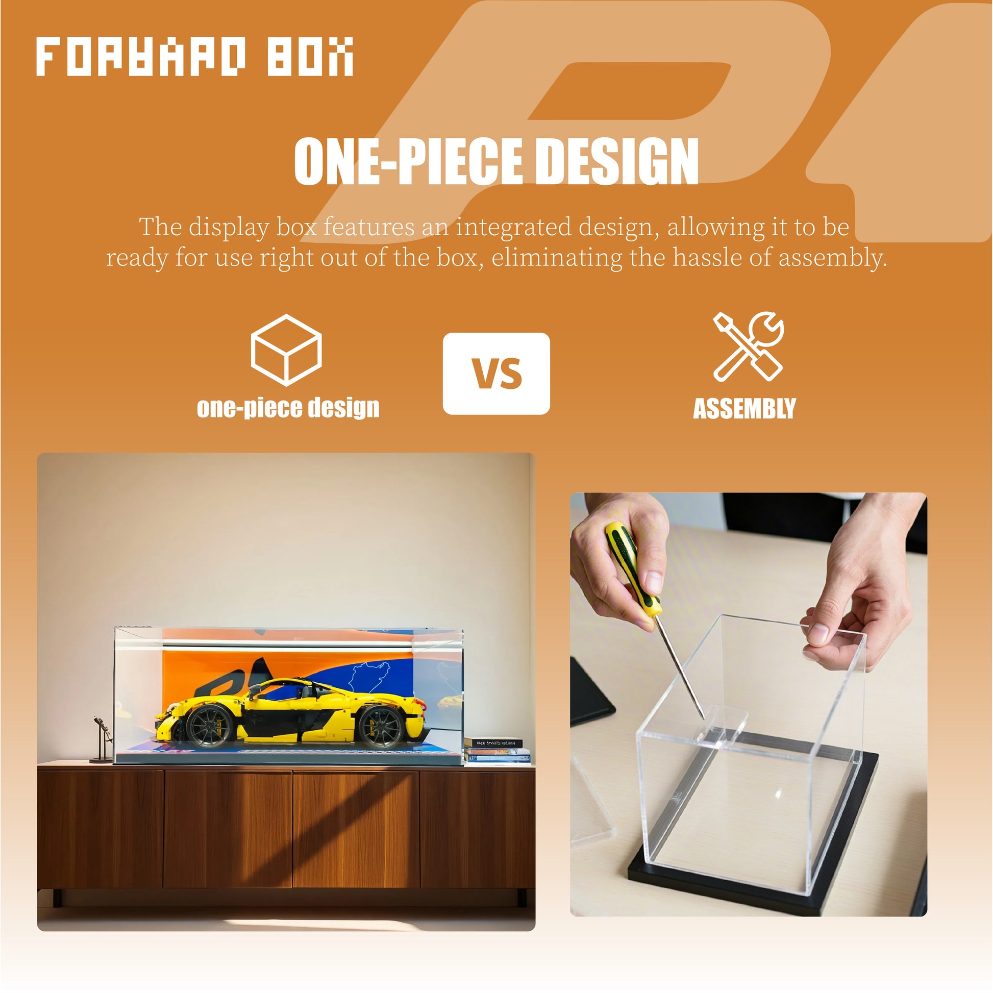 FORWARDBOX LEGO ® Technic Light-Up Display Case Compatible with McLaren P1 (Set No. 42172)