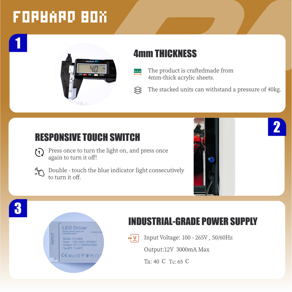 FORWARDBOX LEGO ® Technic Light-Up Display Case Compatible with McLaren P1 (Set No. 42172)