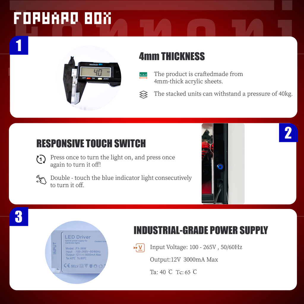 FORWARDBOX LEGO ® Technic Light-Up Display Case Compatible with Ferrari sp3(Set No. 42143)