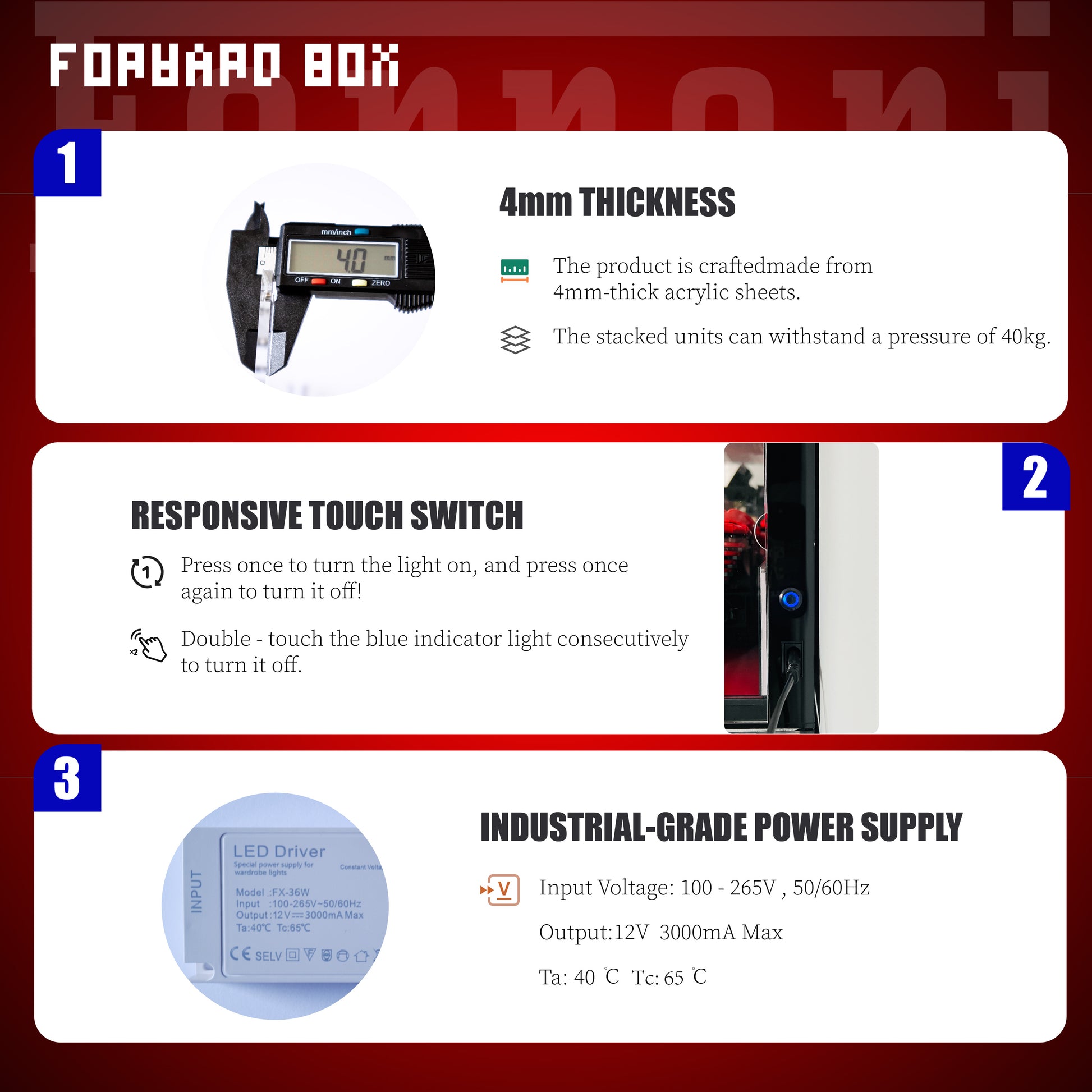 FORWARDBOX LEGO ® Technic Light-Up Display Case Compatible with Ferrari sp3(Set No. 42143)