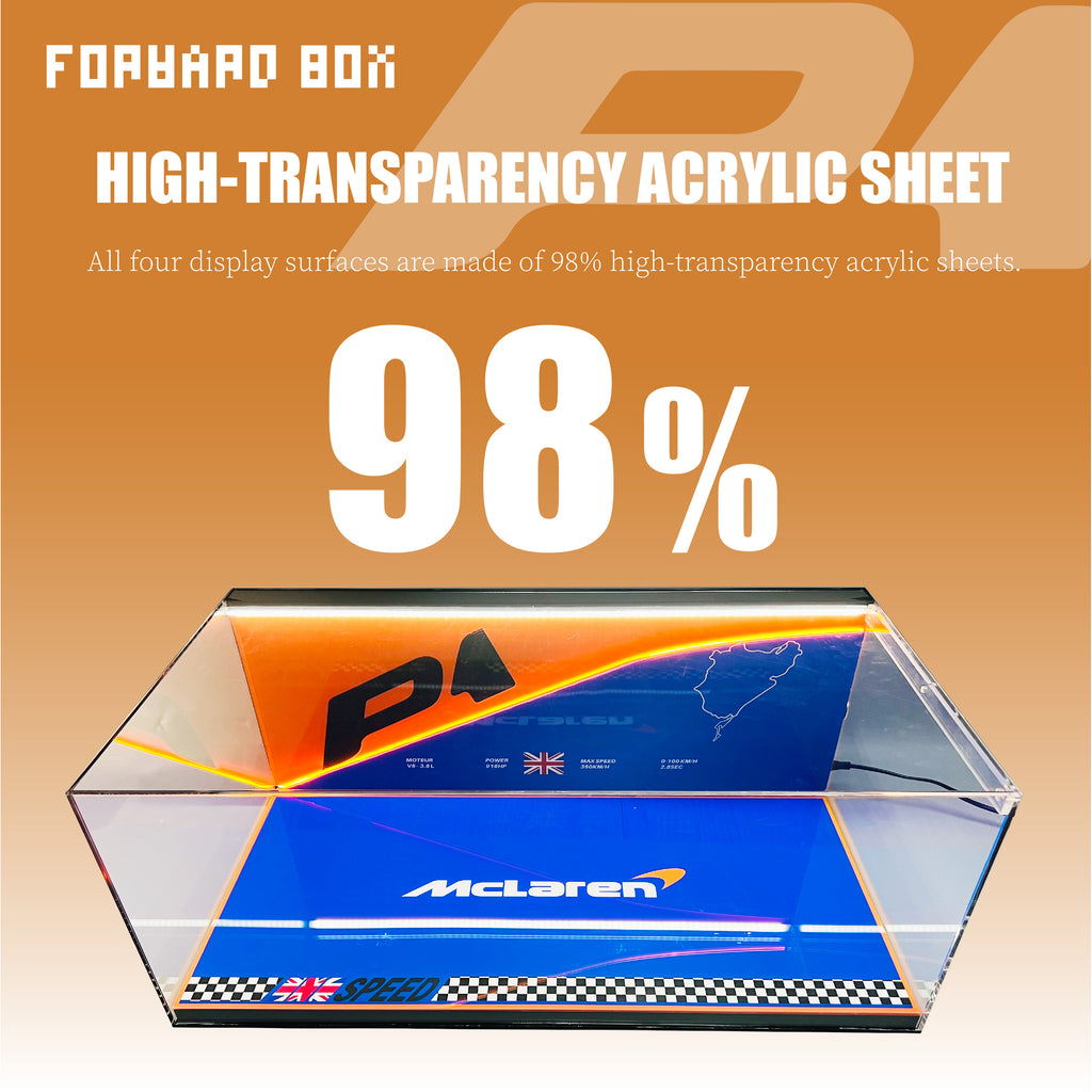 FORWARDBOX LEGO ® Technic Light-Up Display Case Compatible with McLaren P1 (Set No. 42172)